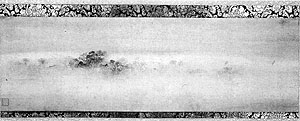 Fig. 5. Mu Qi, Campana serale di un tempio nella nebbia, Tokyo, Hatakeyama Kinenkan.
