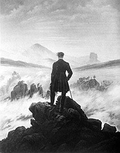 Fig. 11. Caspar David Friedrich, Viandante sul mare di nebbia, Hamburg, Kunsthalle.